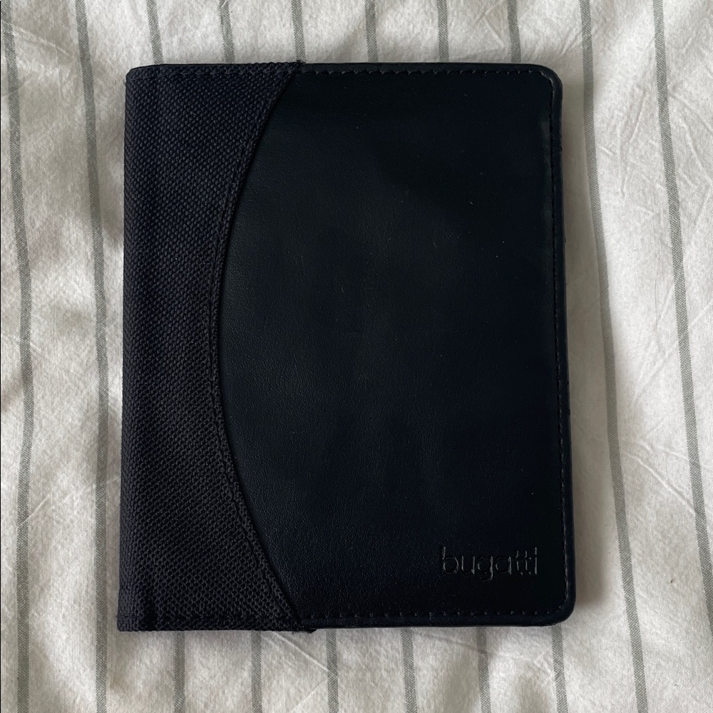 Bugatti Midnight Black Passport/Card Holder